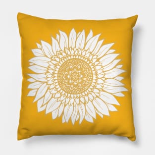 Yellow Flower Drawing Tapestry Pillow