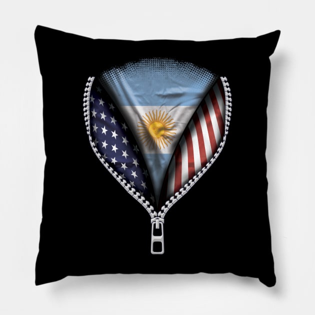 Argentinian Flag  Argentina Flag Australian Flag Ripped Open - Gift for Argentinian From Argentina Pillow by Country Flags