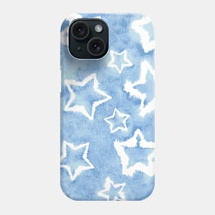 Baby Blue Tie Dye Stars Phone Case