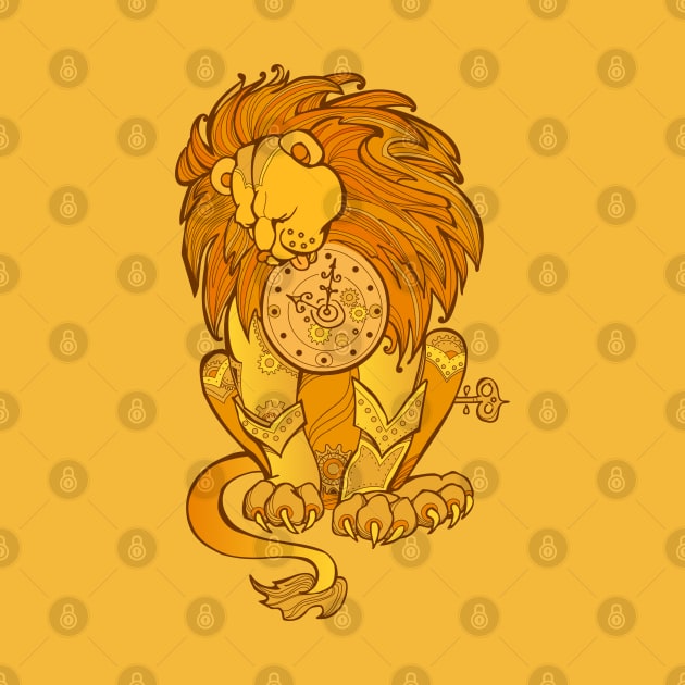 Magic gold lion by Artist Natalja Cernecka