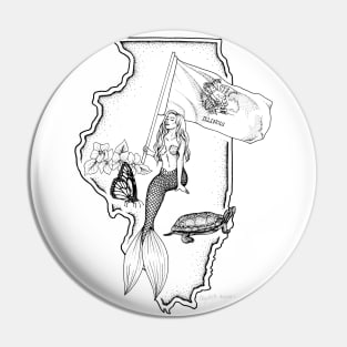 Illinois Mermaid Pin