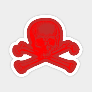 Pirate Skull and Crossbones in red - AVAST! Magnet