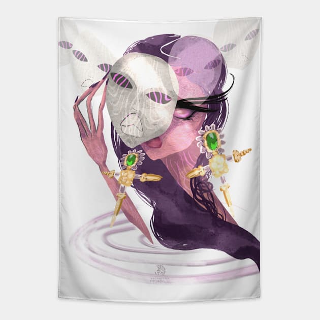 Fashion mask Tapestry by valentyna mohylei