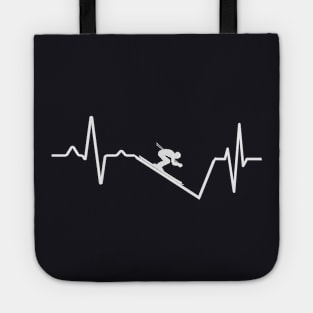 Heartbeat Pulse Downhill Skiing Shirt Tote