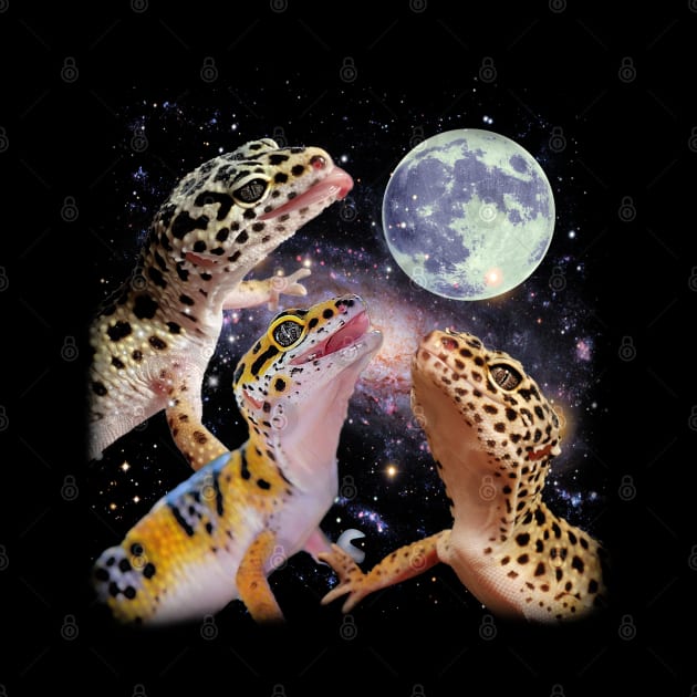 Gecko Grace MOON Art Celebrating the Elegance of Leopard Geckos by Crazy Frog GREEN