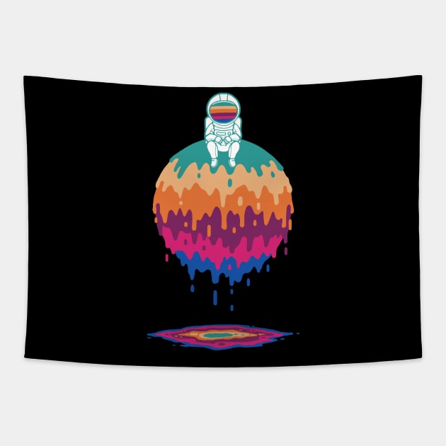 Dripping Sphere Tapestry by StevenToang