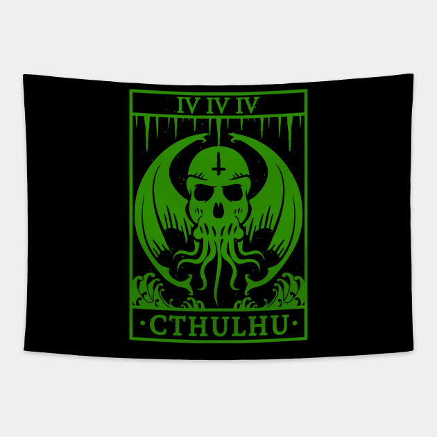 CTHULHU TAROT CARD - LOVECRAFT Tapestry by Tshirt Samurai