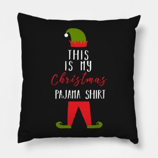 This Is My Christmas Pajama Shirt Elf Xmas Family Pillow