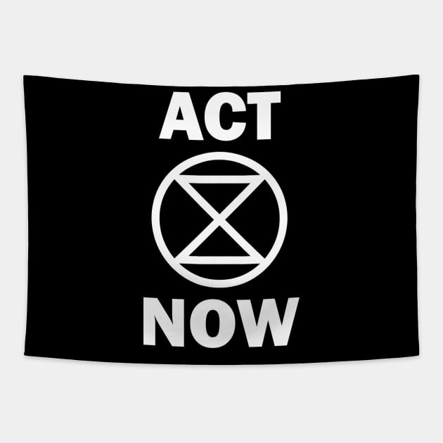 ACT NOW Extinction Rebellion Tapestry by PaletteDesigns