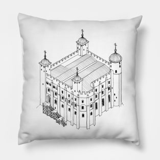 Tower of London - Hand Drawn Print Pillow