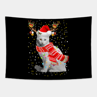 Turkish Angora Cat Christmas Tapestry