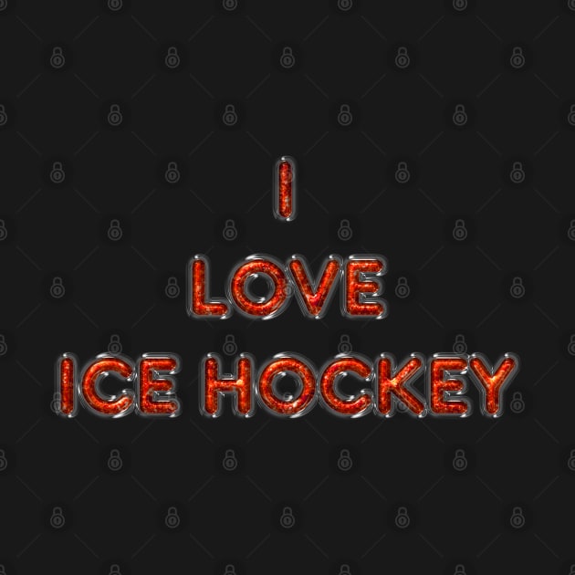 I Love Ice Hockey - Orange by The Black Panther