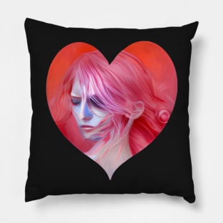 Anime Portrait In Heart (Valentines Special) Pillow