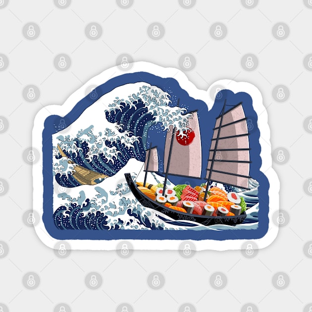 Japanese Tsunami sushi boat Magnet by albertocubatas