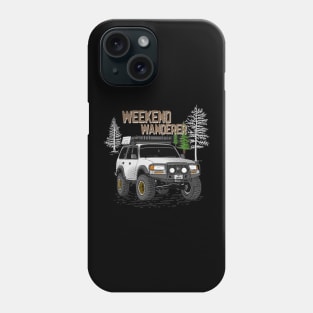 Toyota Land Cruiser Weekend Wanderer - White Toyota Land Cruiser for Outdoor Enthusiasts Phone Case