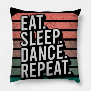 Vintage Retro Quote Eat Sleep Repaet Inspiration Pillow