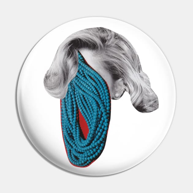 The Girl with the Blue Necklace Pin by Luca Mainini