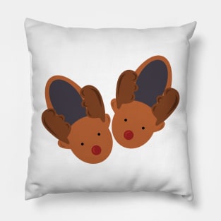 Retro Christmas Cozy Reindeer Slippers Holiday Aesthetic Pillow