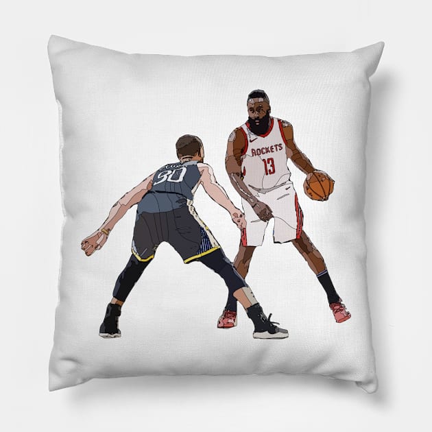 Harden vs Curry Pillow by Playful Creatives