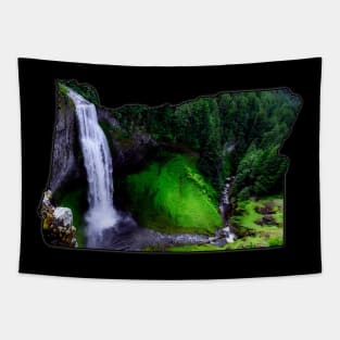 Oregon State Outline (Salt Creek Falls) Tapestry