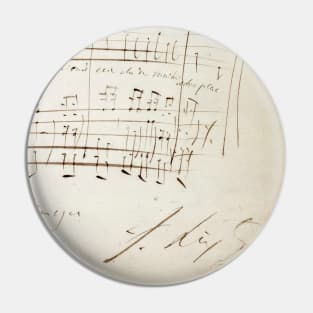 Liszt | Dedication with handwritten score by Franz Liszt Pin