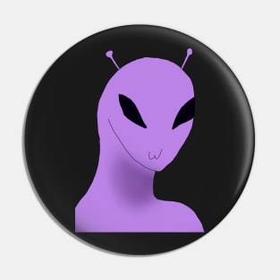 Funny Purple Alien Pin