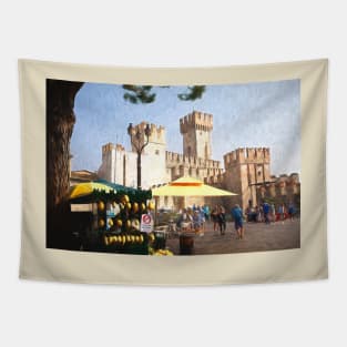 Sirmione Scaliger Castle with artistic filter Tapestry