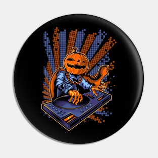 Halloween Pumpkin Head Dj Pin