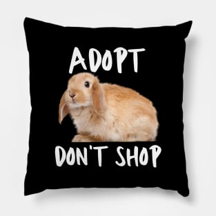 Adopt Don't Shop Bunny Pillow