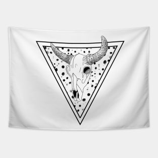 Geometric Cow Skull Tapestry