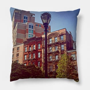 City Buildings East Village, Manhattan, NYC Pillow