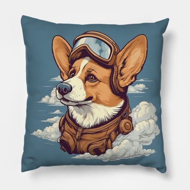 Aviator dog Pillow by GreenMary Design