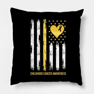 Hope For A Cure Childhood Cancer Awareness Support Childhood Cancer Warrior Gifts Pillow