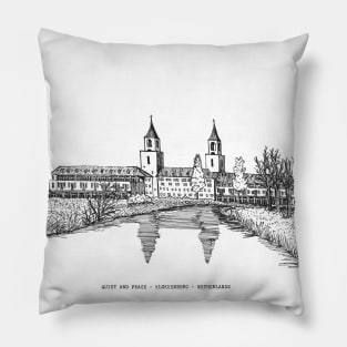 Quiet and Peace Klokkenberg Netherlands Pen Ink Illustration Pillow