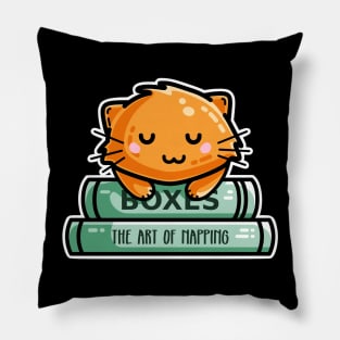 Cute Ginger Cat And Books Pillow