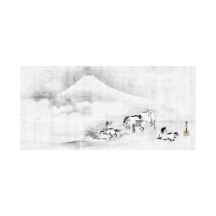 Kanō Masanobu Frolicking Horses under Mt. Fuji T-Shirt