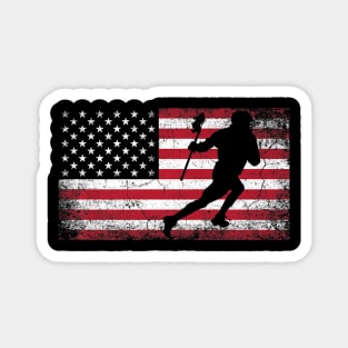 Lacrosse 4th of July American Flag Patriotic USA  Boys Magnet