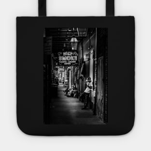 Holy Smoke Bourbon Street In Black and White Tote