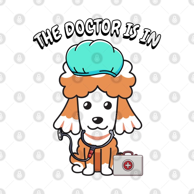 Cute brown dog is a doctor by Pet Station