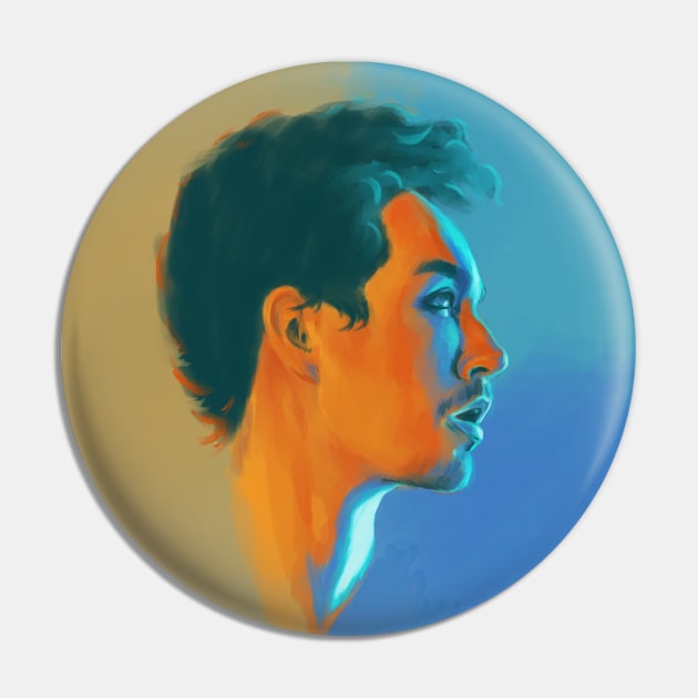 Klaus Hargreeves // Robert Sheehan Oil Portrait Pin by brainbag