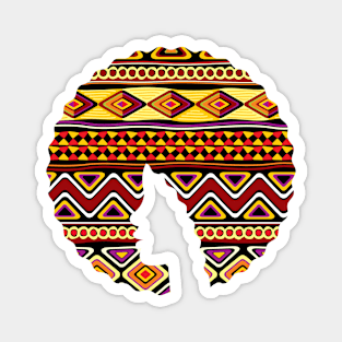 Afro Hair Woman with African Pattern, Black History Magnet