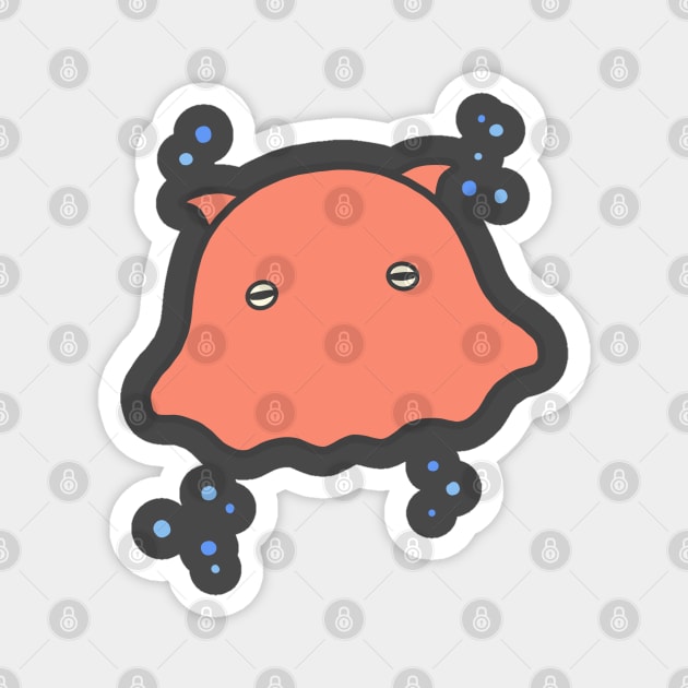 Mendako the Umbrella Octopus Cute Deep Sea Ocean Fish Art Logo Magnet by Marinaaa010