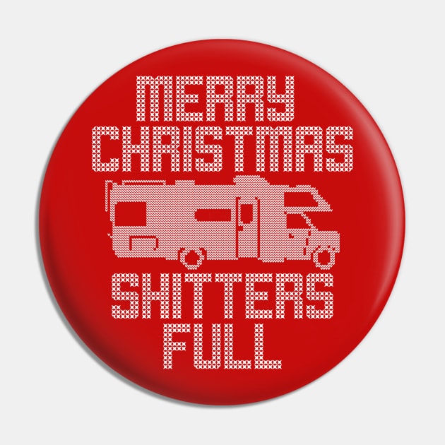 Merry Christmas Shitters Full Funny Ugly Sweater Pin by charlescheshire