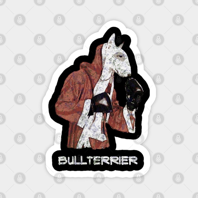 Bullterrier Lovers Boxer Pop Grunge Magnet by Collagedream