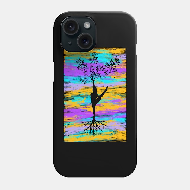 Dancing Tree Silhouette Phone Case by elfinova