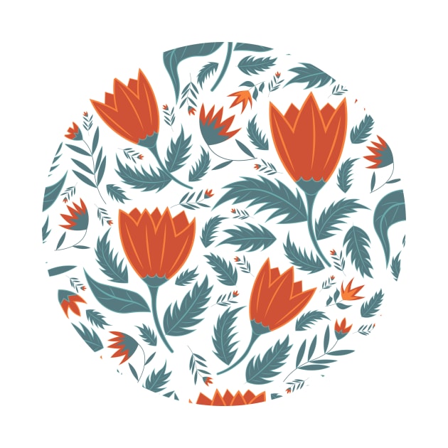 Orange Flower Pattern by novaya