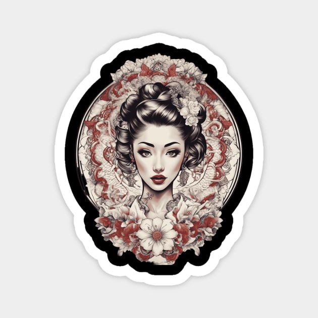Enchanting Asian Elegant Woman Magnet by animegirlnft
