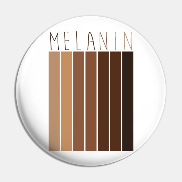 Melanin - Pretty Brown Skin Pin by Buff Geeks Art