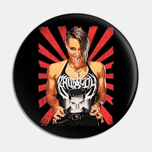 Rhea Ripley Wrestling Vintage Fan Art Pin