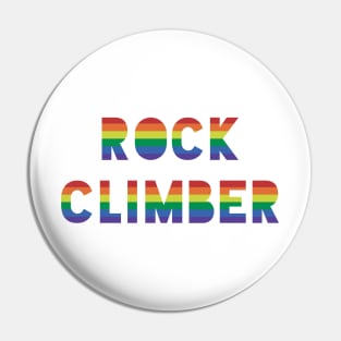 Rock Climber Gay Pride in Climbing Pin